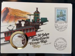 Sondermünze 50 Jahre elektrifizierte Vitznau-Rigi-Bahn 1987