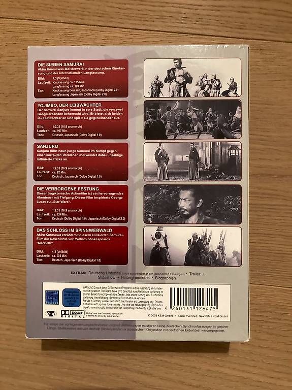 Tous les DVDs: Akira Kurosawa  Samurai Edition | 7-DVD-Box mit Schuber  – D'occasion à Spiegel b. Bern par Anthonius 4