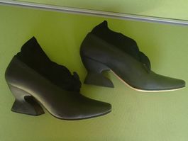 Crazy SHILLA London Schuhe  80er Jahren schwarzes Leder