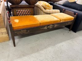 18th Century French Empire Orange Velour Bench