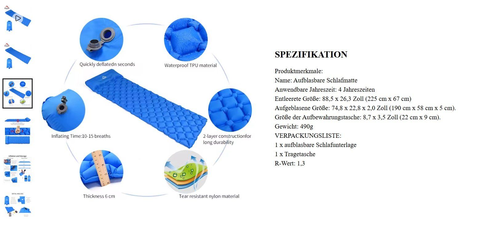 Tappetini fitness: Isoliermatte zum Campen NEU – Nuovo e nell'imballaggio originale da Affoltern am Albis venduto da Slyfly 1