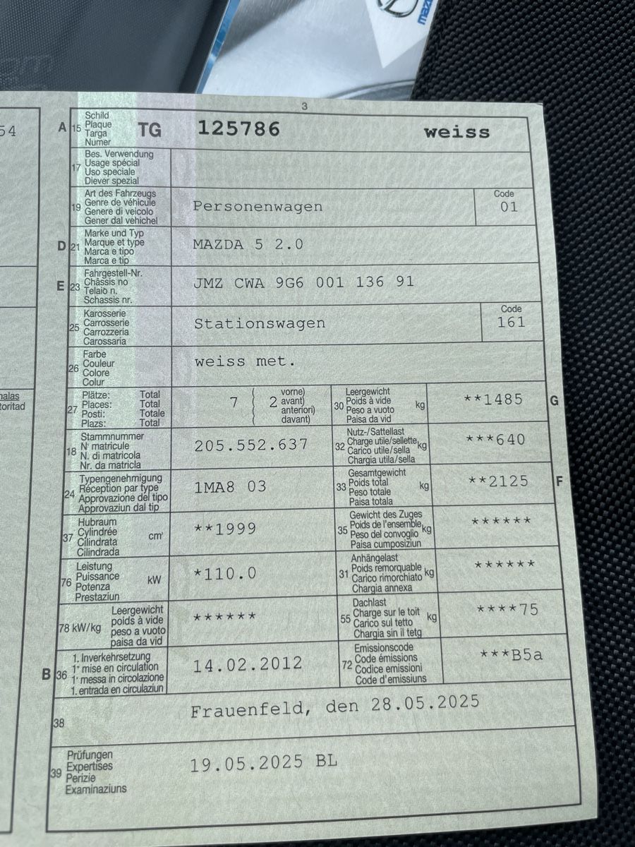 Mazda Autos: Mazda 5 2.0 - ab 1 Fr. – Gebraucht aus Sirnach von MotionModular 9