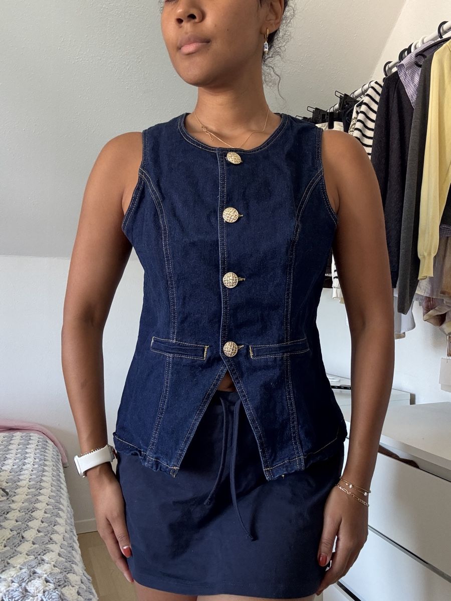 La Redoute Gilets & Westen: Denim Weste Grösse M mit Knöpfen – Gebraucht aus Winterthur von Flomiverse