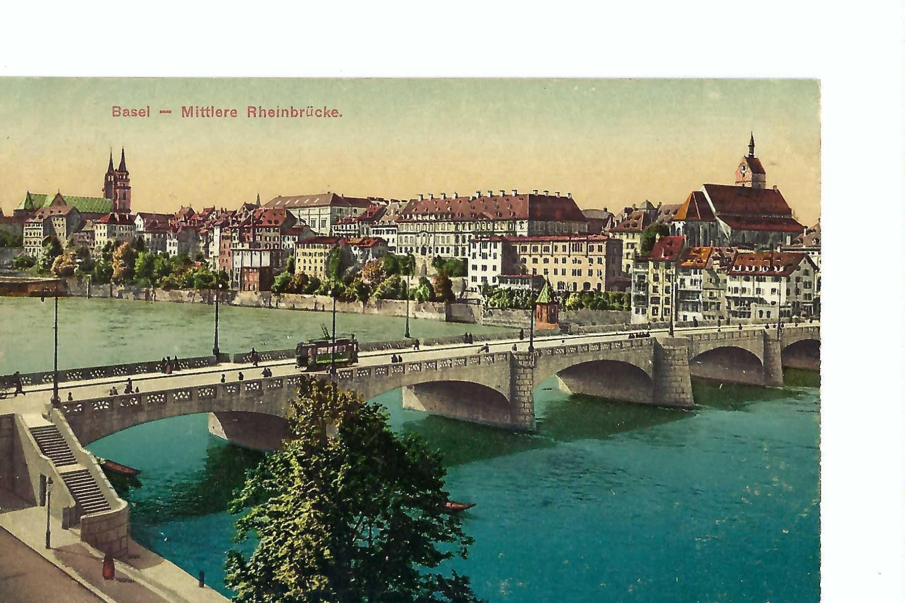Cartoline postali: Basel Mittlere Rheinbrücke – Usato da Thun venduto da 44wart
