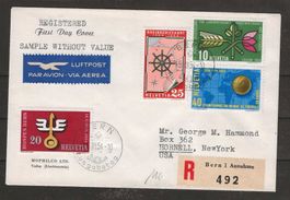 1954 : Serie Werbemarken auf FDC nach New York