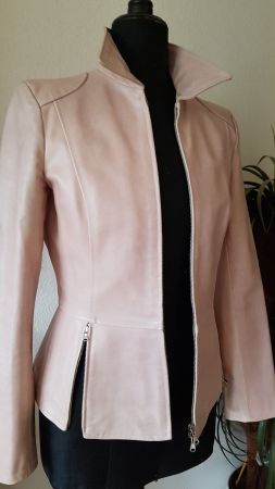 Blassrosa Lederjacke 44  NEU