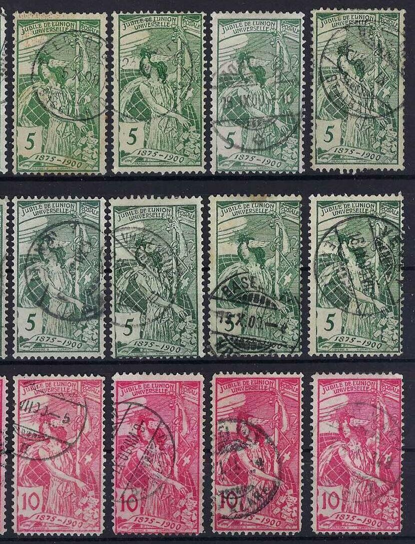 Alle Briefmarken: 1900 U.P.U. verschiedene gute Werte gest. – Gebraucht aus Hitzkirch von walti1959 2