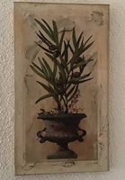 ALTES BILD  RELIEF-HANDGEMALT...