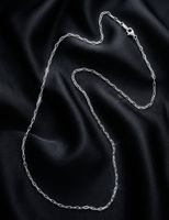 Moderne Glieder-Halskette Silber 925 rhodiniert (70cm)