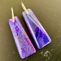 Auffällige Ohrringe mit Drachenvenen-Achat-Violett-Lila.NEU