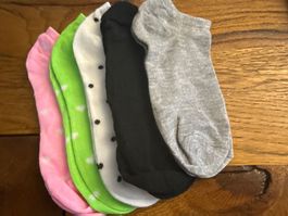 5 x Sneaker-Socken-Frühling-farbenfroh--bequem: Gr.36-40