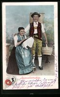 Hübsches Paar in Appenzeller Tracht, Wa