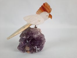 Vogel auf Amethyst