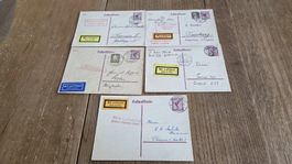 5x Lufpostkarten Ganzsachen mit Luftpost befördert