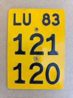 Velonummer LU 83 gelb Mofanummer Mofaschild Plaque Mofa