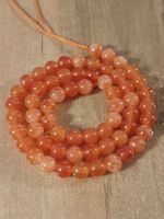 1 Strang Natürliche Orange Jade Stein Perlen 6 mm