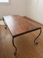 Couchtisch - Holzmetall, geschwungene Füsse, einzigartig