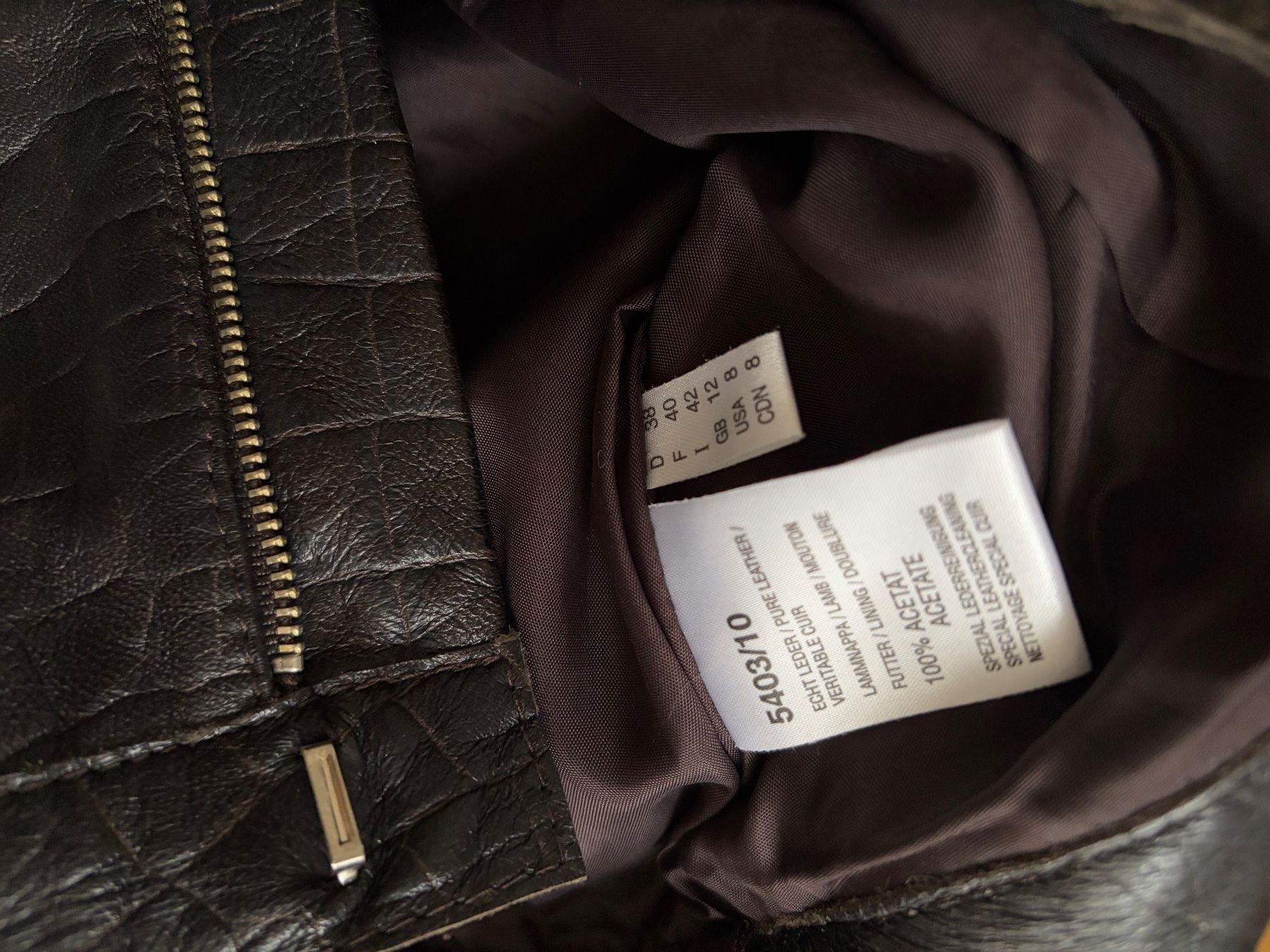 Pantaloni: Dark Brown Leather Trousers - Croco Press – Usato da Luzern venduto da AM2nd 4