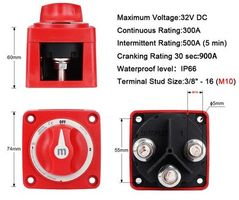 Batterie Trennschalter 12-48V/300A (3-Position: 1/2/OFF)