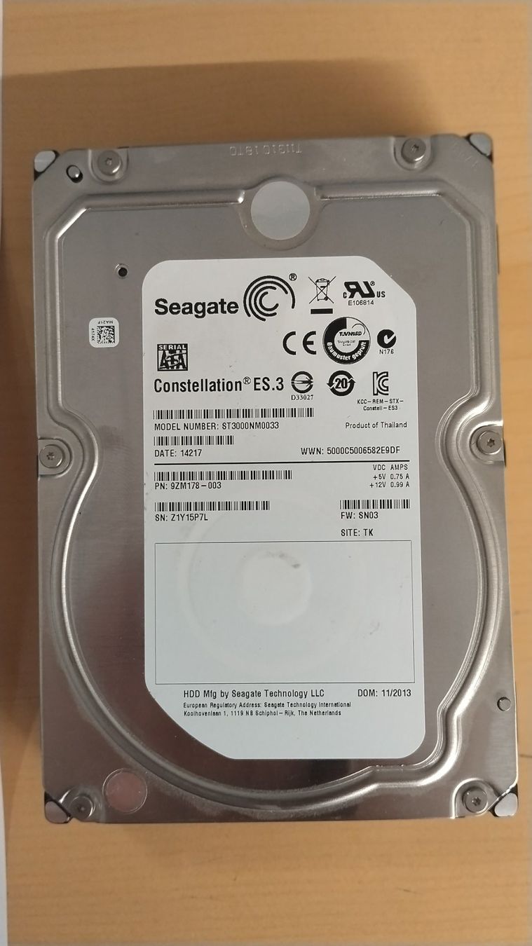 Seagate Harddisks: Seagate Constellation ES.3 HDD 3000GB gewipt – Gebraucht aus Wallisellen von MRS-Wallisellen