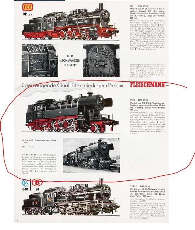 Fleischmann Modelleisenbahnen: Fleischmann H0: DB Tenderdampflok BR65 – Gebraucht aus Niederhasli von rail-duerst 6