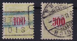 Nachportomarken "100 und 500", 21/22CIIK, SBK 240.-