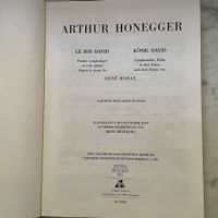 Arthur Honegger: Le roi David/König David Klavierauszug f/d