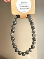 100 % natürlich Schwarz Rutilquarz Armband, Edelsteinarmband