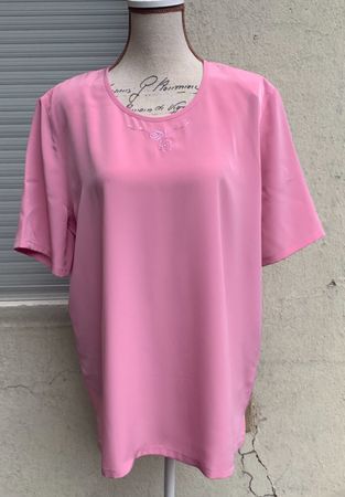 superbe shirt-blouse vintage BASLER 100%polyester brodé t.42