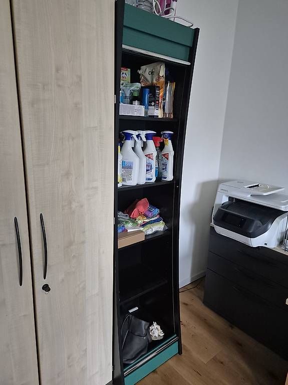 Armadi: Schicker schwarz-grüner Hochschrank – Usato da Basel venduto da alaubi 3