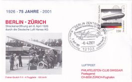 75 Jahre DLH Jubiläumsflug Berlin - Zürich 2001