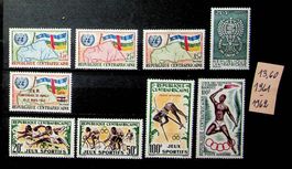 CENTRAFRIQUE  TIMBRES NEUFS** 1961-2 COTE 13.60 EUROS /U562