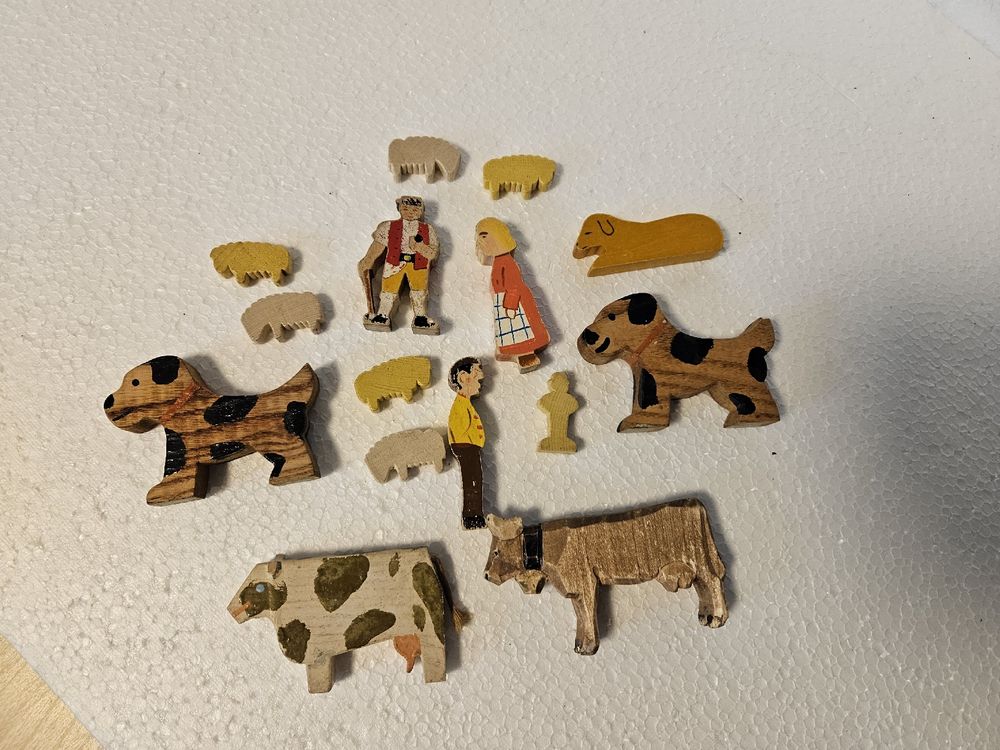 Janod Bauernhof-Zug Story Set - 5 Holzfiguren Mit Magnetischen Waggons Ab 3 Jahren