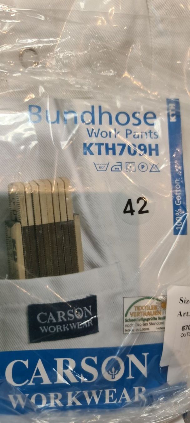 Pantaloni: Carson Malerhose, Gr. 42 %100 Baumwolle – Nuovo e nell'imballaggio originale da Uerkheim venduto da Kaufoption 7