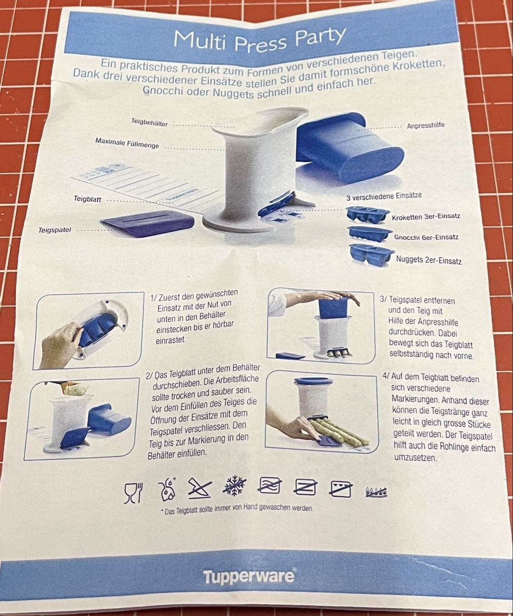 Tupperware Appareils de cuisine: Tupoerware Multi Press Party – Neuf (Voir description) à Seuzach par KreativmitStoff 1