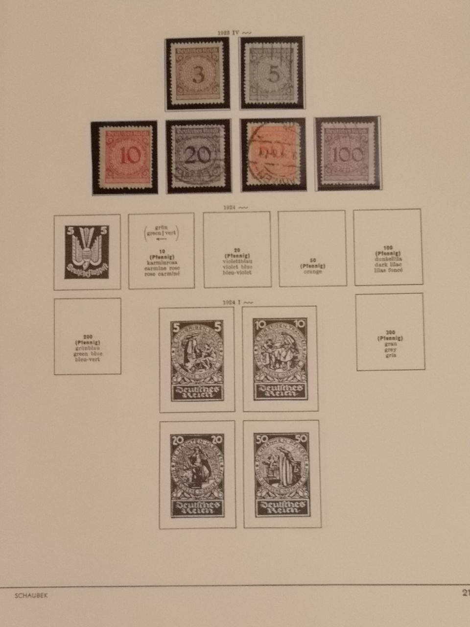 Tutti i francobolli: Deutsche Briefmarken 1920-1923. 10 Seiten. – Usato da Bern venduto da Yunkom 4