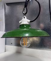 Vintage Industrielampe Deckenlampe Emaille Plafonnier Vert