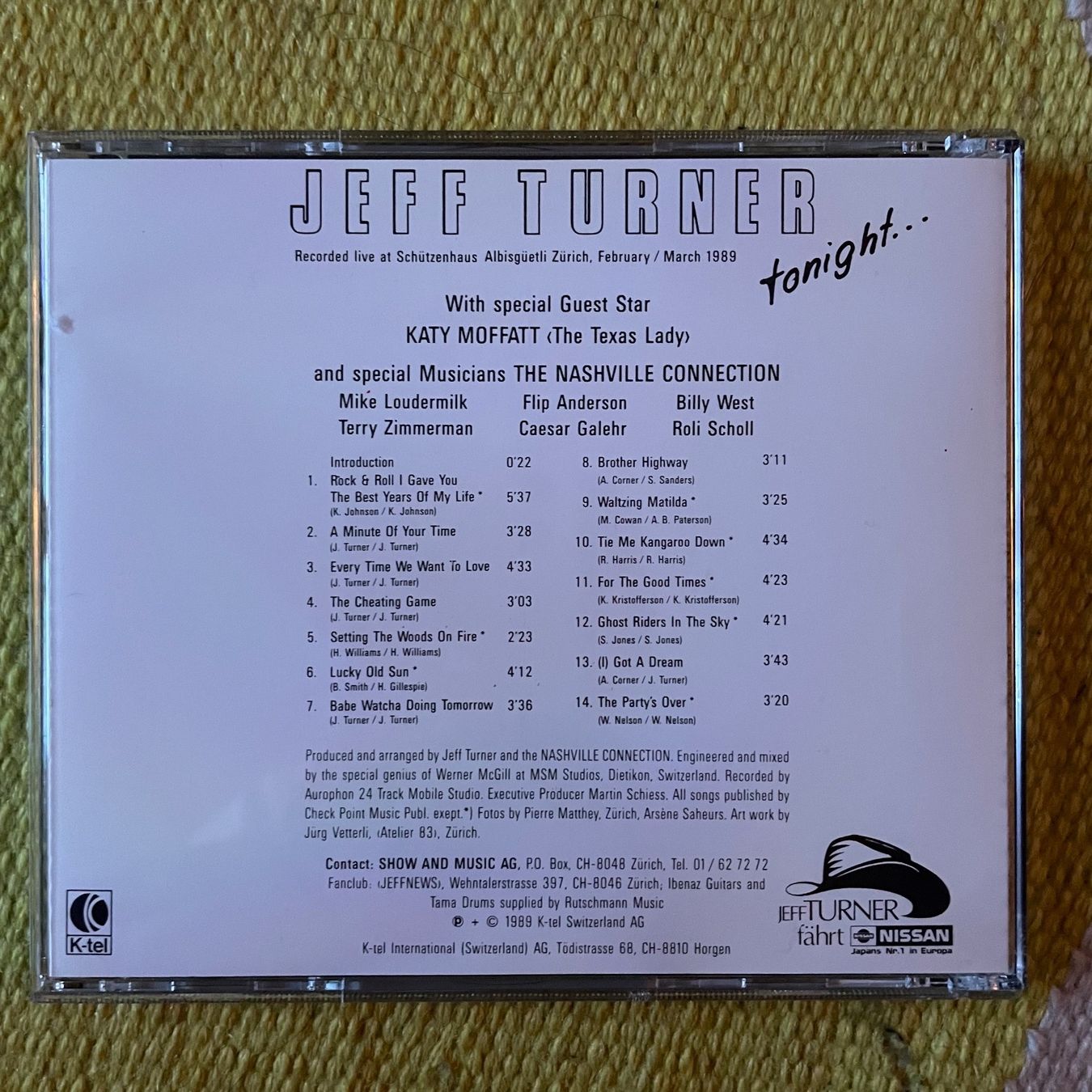 CD: JEFF TURNER-MIT UNTERSCHRIFT TONIGHT…..89 – Usato da Rorschacherberg venduto da CD-Roli 1