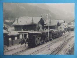 Vergrösserung vom alten Bahnhof Zermatt um 1900