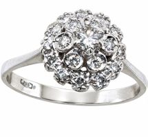 750/18 Karat Weiß Gold Ring mit Brillanten