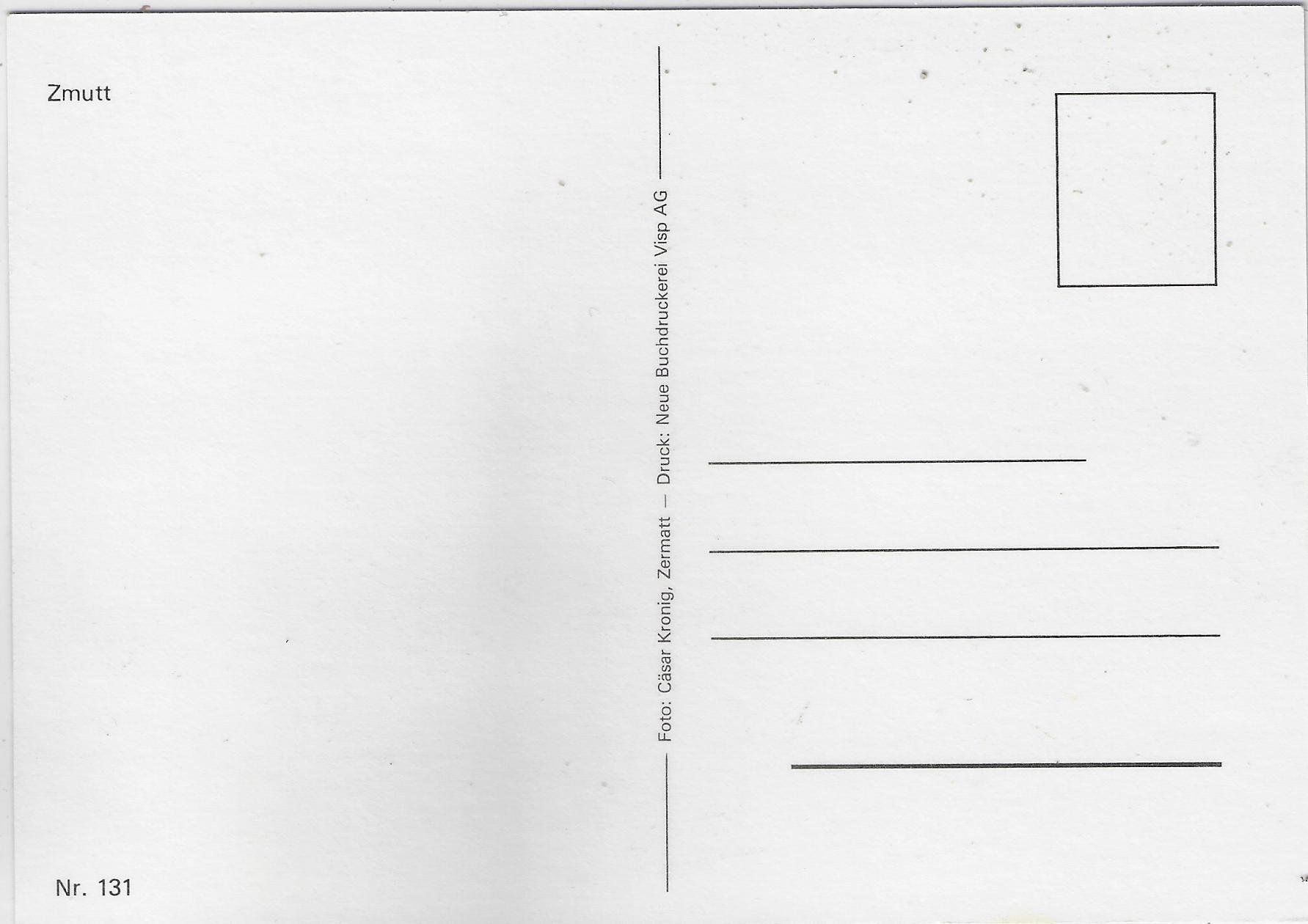 Cartoline postali: Zmutt mit Matterhorn – Usato da Ettingen venduto da Kartenplanet 1
