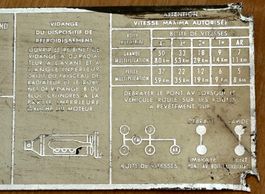 Schild Fahrzeug ev. Lastwagen, ev. Militär  19 x 7.4 cm