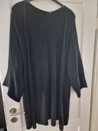 Schwarze Strickjacke, Cardigan, offen, Gr. XL  Top Zustand