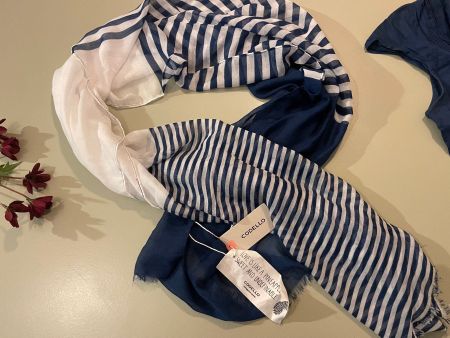 Foulard rayé Codello bleu/blanc neuf | Codello Schal gestrei