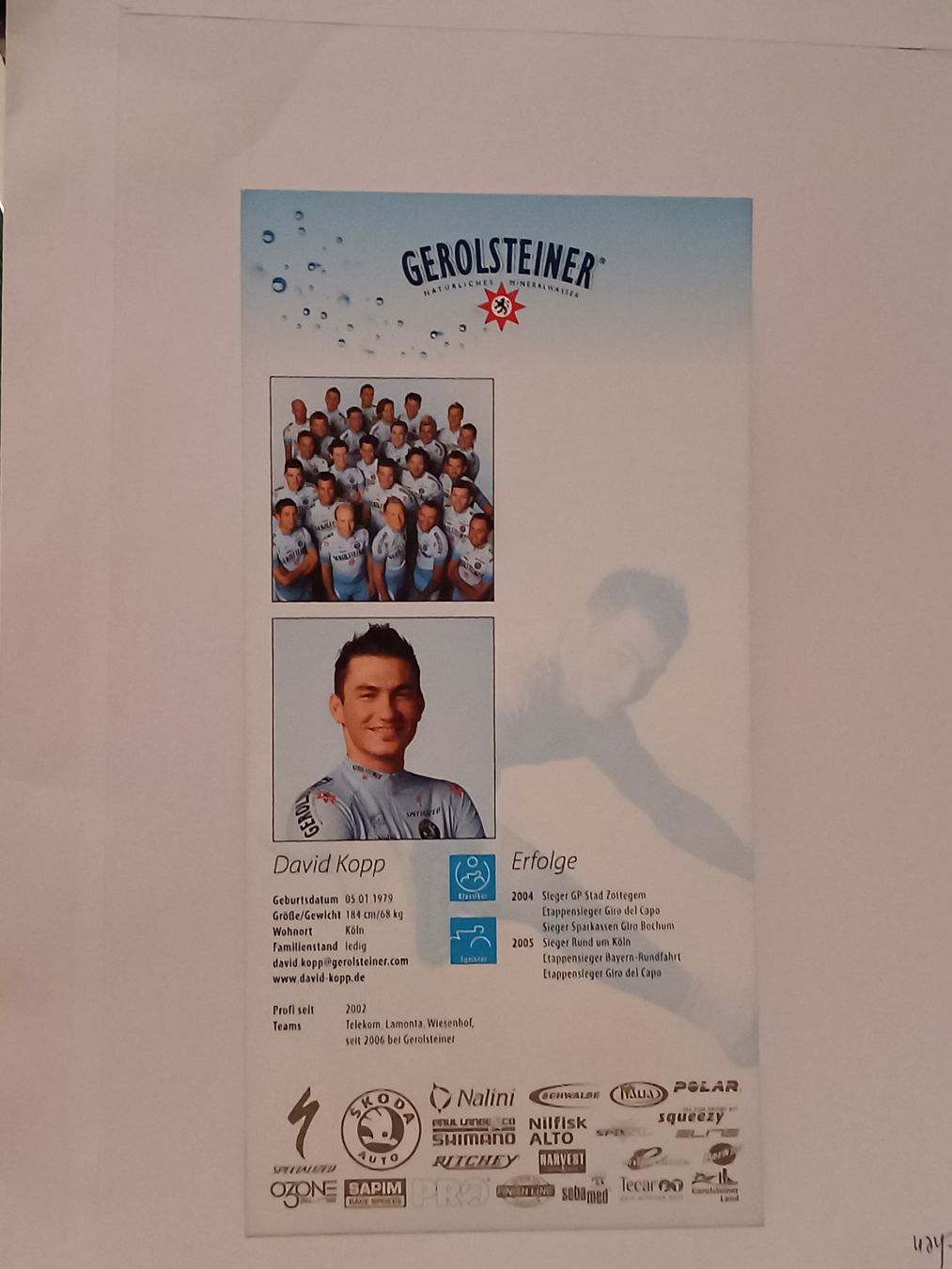 Autografi: David Kopp - Rad - handsigniert – Usato da Menziken venduto da Autogramme 1
