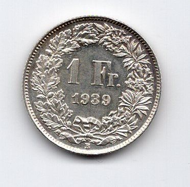 Tutti le monete: (2582) CH, 1 Franken 1939, Prooflike, stgl – Usato da Rüthi (Rheintal) venduto da erdnuessli1