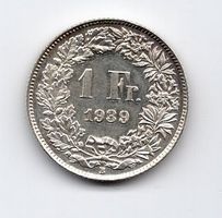 (2582) CH, 1 Franken 1939, Prooflike, stgl