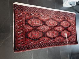 Handgeknüpfter, roter Seiden Wand-Teppich, Top Zustand!