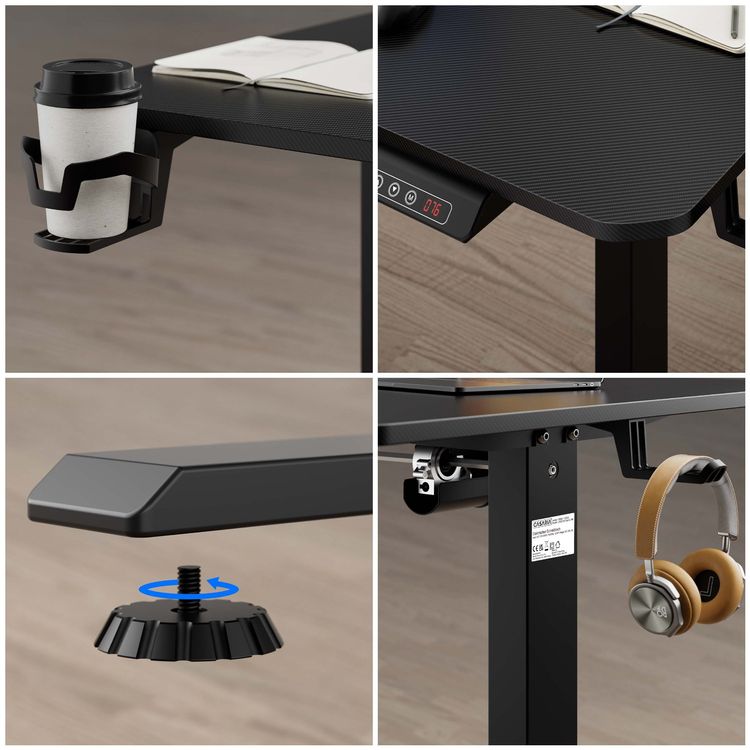 Höhenverstellbarer Schreibtisch 160x75x73-118cm 8