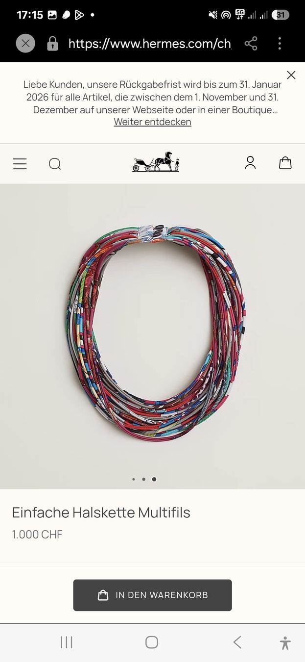 Hermès Catenine: Hermès Paris Halskette Multifils, neuwertig – Nuovo (secondo la descrizione) da Ibach venduto da ole_6whn 5